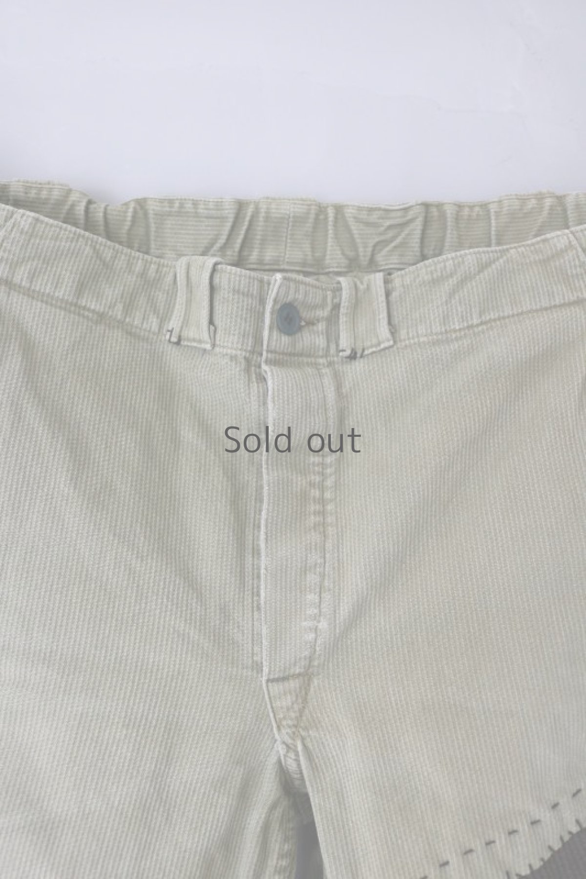 画像3: 【MITSUGU SASAKI】ビンテージ×リメイク パッチワーク コットンピケワークパンツ（スイス/グレーグリーン） (3)