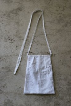 画像2: 【ササキチホ】アンティークリネン　腰袋　type:D /イニシャル刺繍　白 (2)