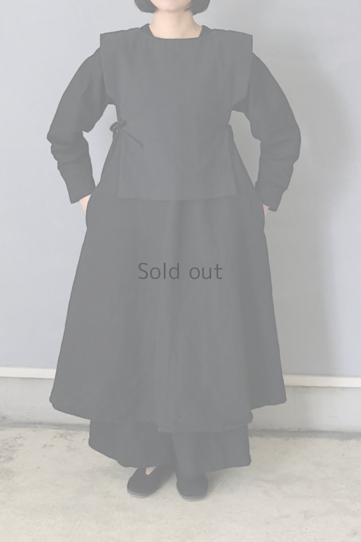 画像10: 【ササキチホ】ヴィンテージリネン T胴衣 / 黒 (10)