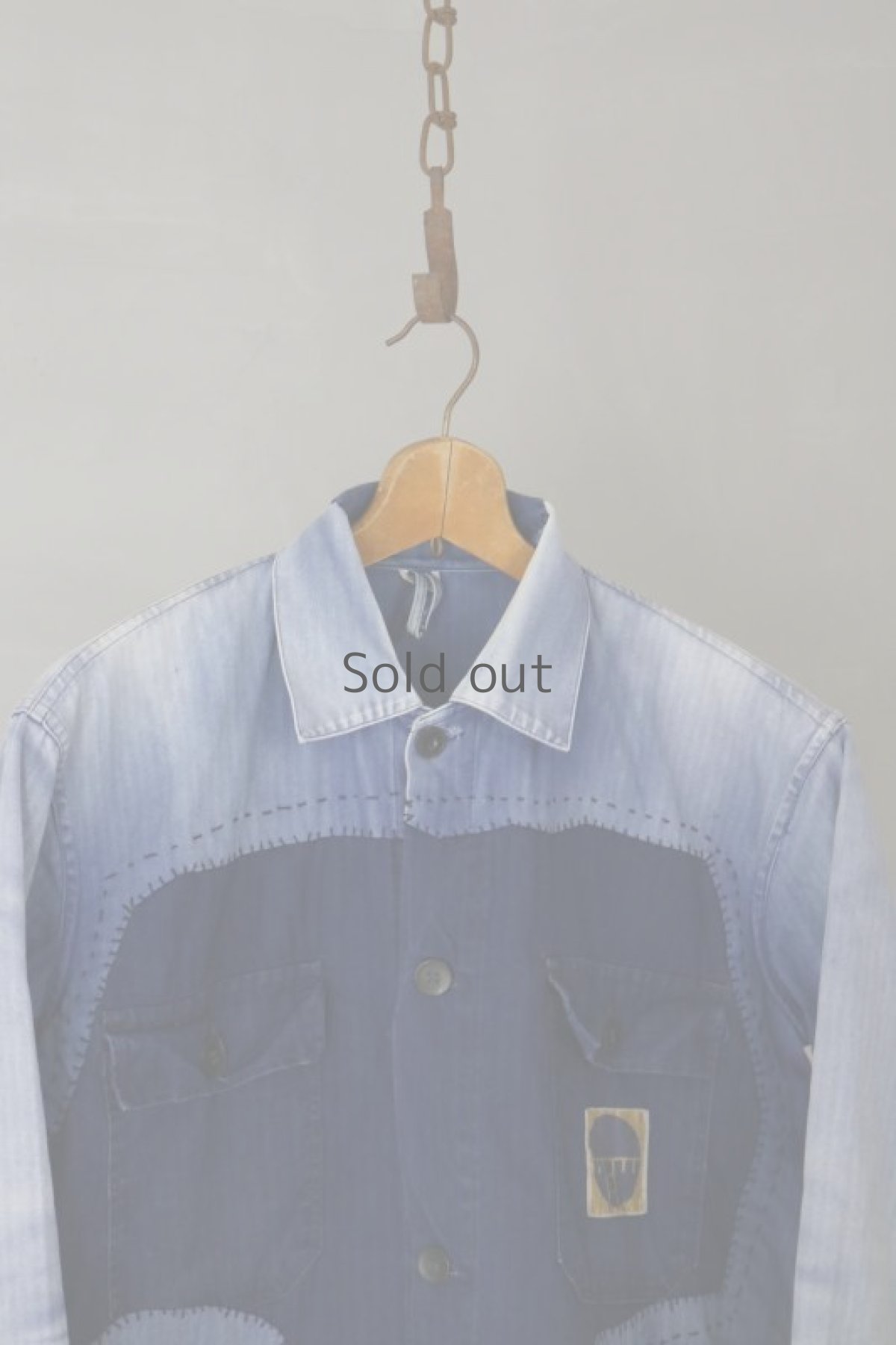 画像3: 【MITSUGU SASAKI】ビンテージリメイク　パッチワーク　HBTワークジャケット(VEW) (3)