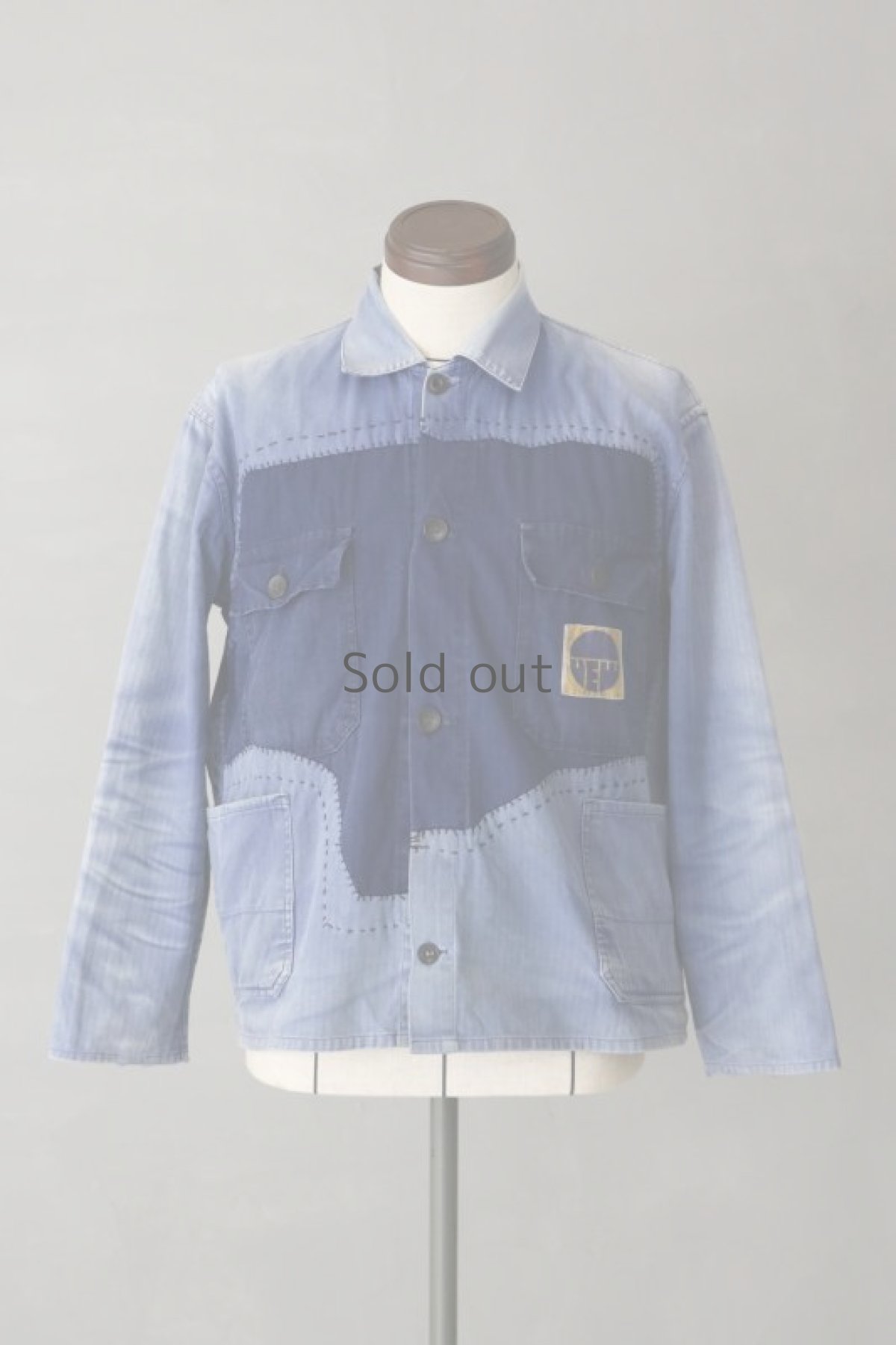 画像12: 【MITSUGU SASAKI】ビンテージリメイク　パッチワーク　HBTワークジャケット(VEW) (12)