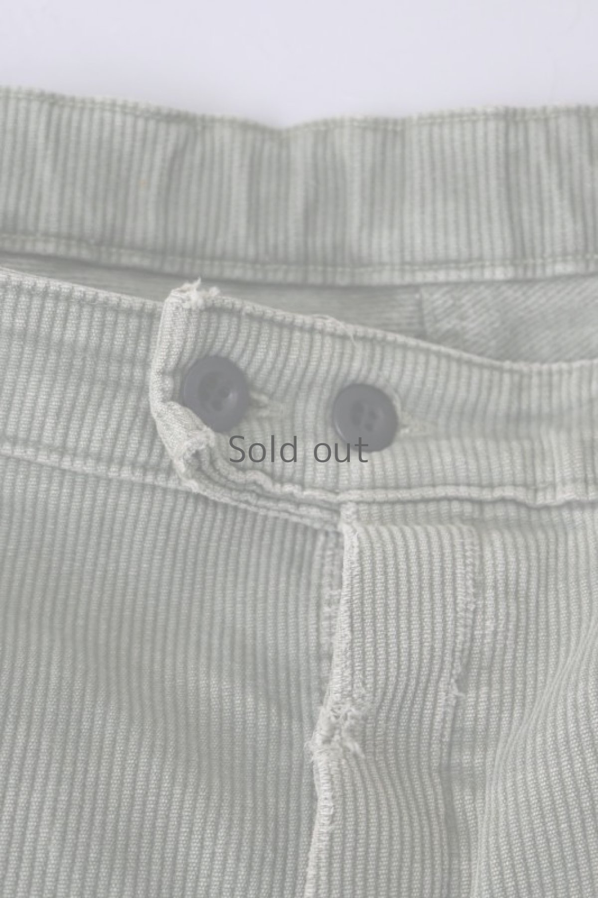 画像3: 【MITSUGU SASAKI】ビンテージ×リメイク パッチワーク コットンピケ 大きいワークパンツ（スイス/グレーグリーン） (3)