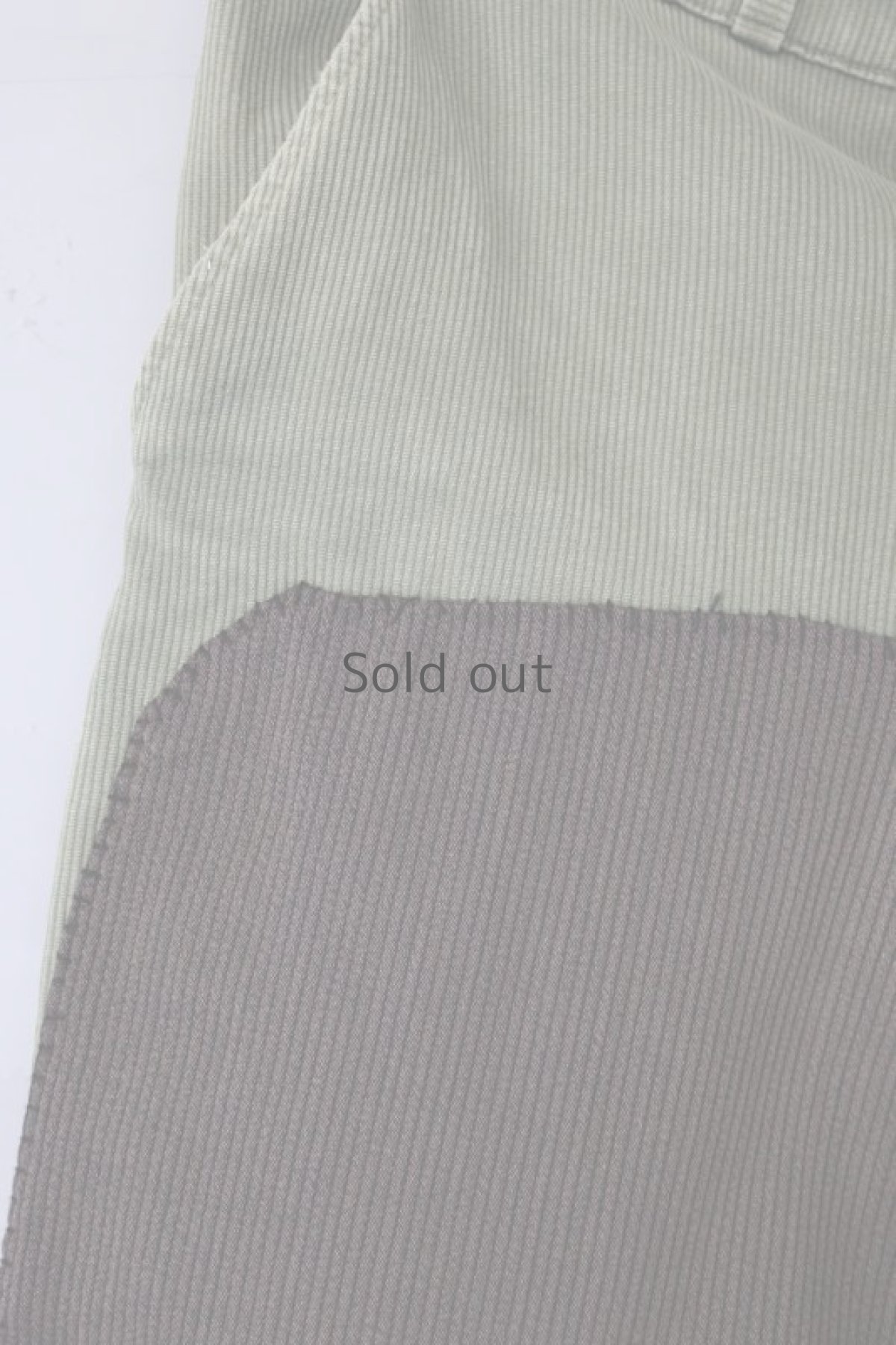 画像4: 【MITSUGU SASAKI】ビンテージ×リメイク パッチワーク コットンピケ 大きいワークパンツ（スイス/グレーグリーン） (4)