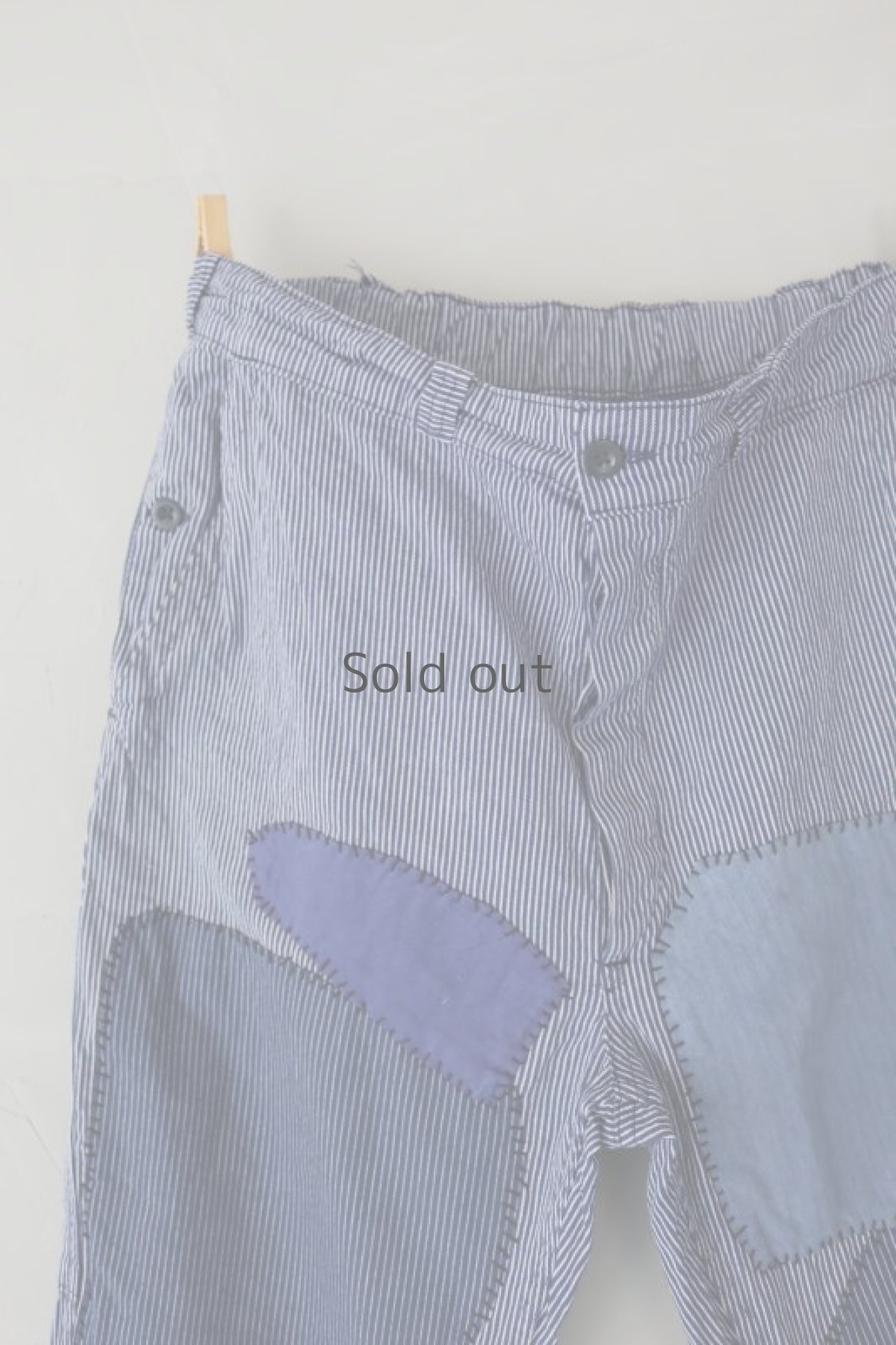 画像3: 【MITSUGU SASAKI】ビンテージ×リメイク パッチワーク ストライプワークパンツ（スイス） (3)