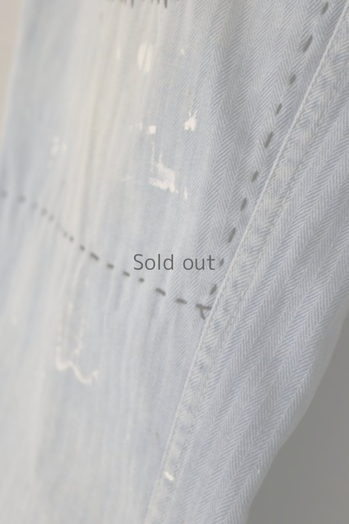 画像4: 【MITSUGU SASAKI】ビンテージ×リメイク パッチワーク ワークパンツ（薄めブルー） (4)