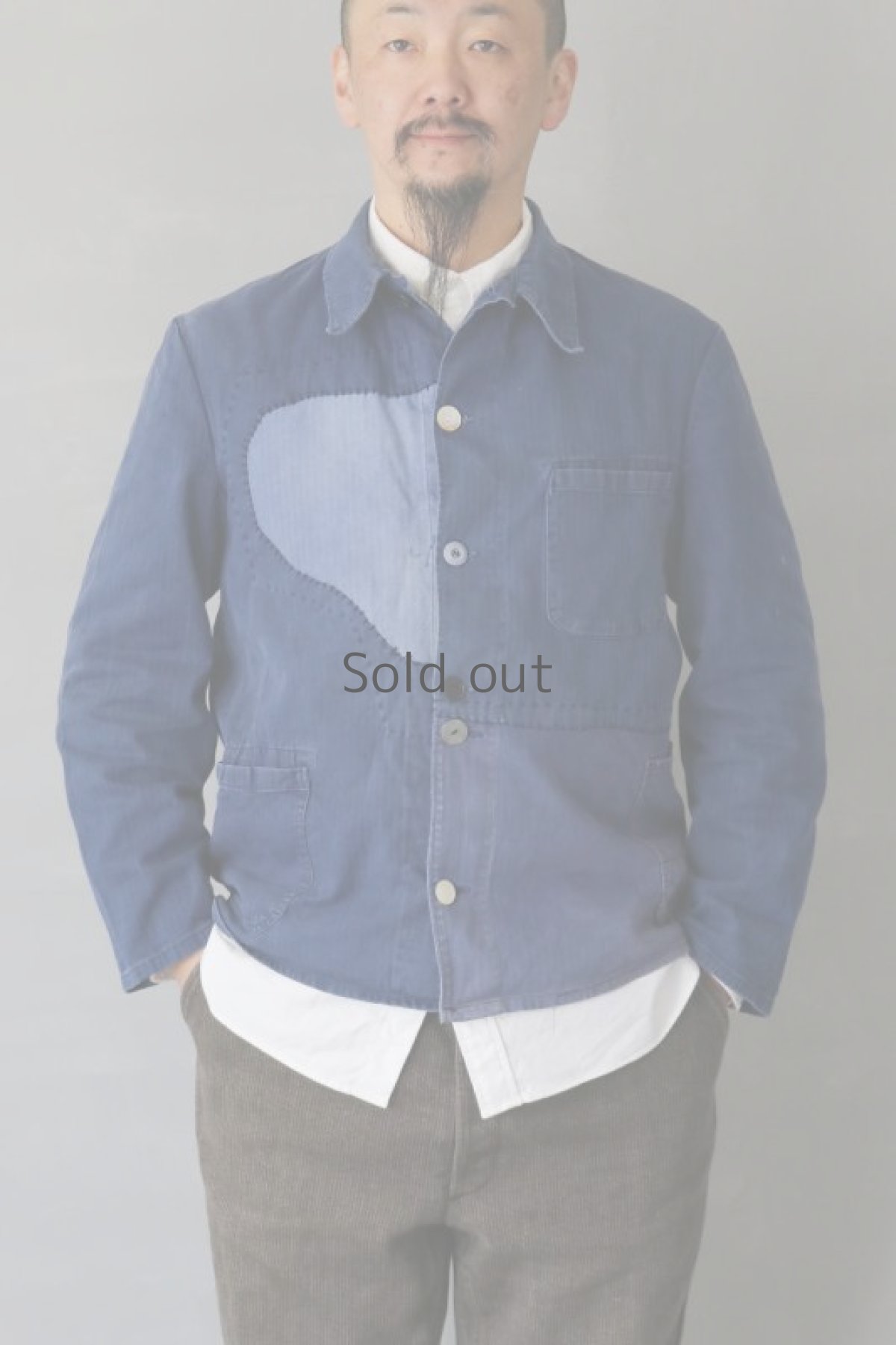 画像12: 【MITSUGU SASAKI】ビンテージリメイク　パッチワーク　HBTワークジャケット(ROTKOPF) (12)