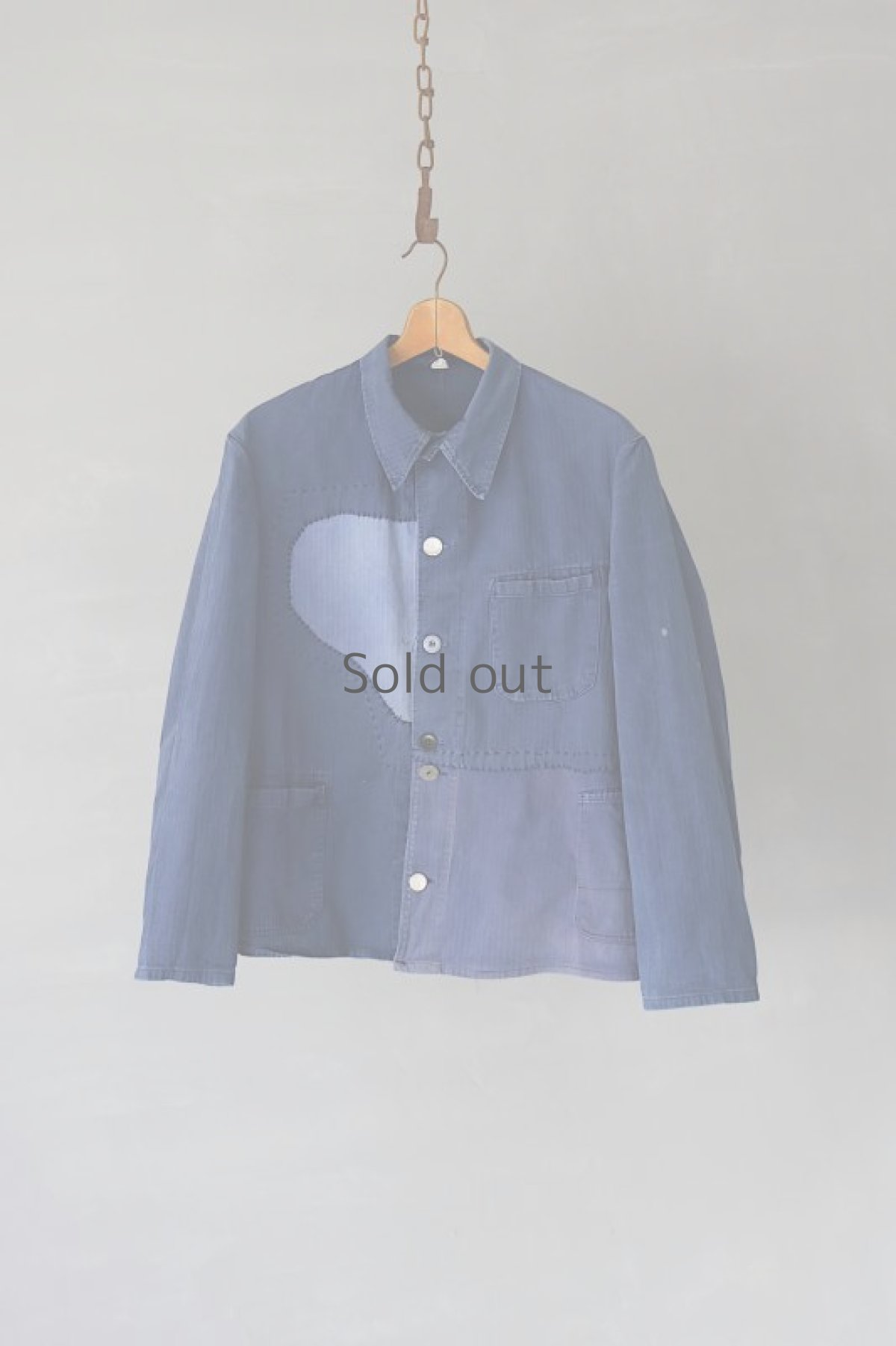 画像2: 【MITSUGU SASAKI】ビンテージリメイク　パッチワーク　HBTワークジャケット(ROTKOPF) (2)