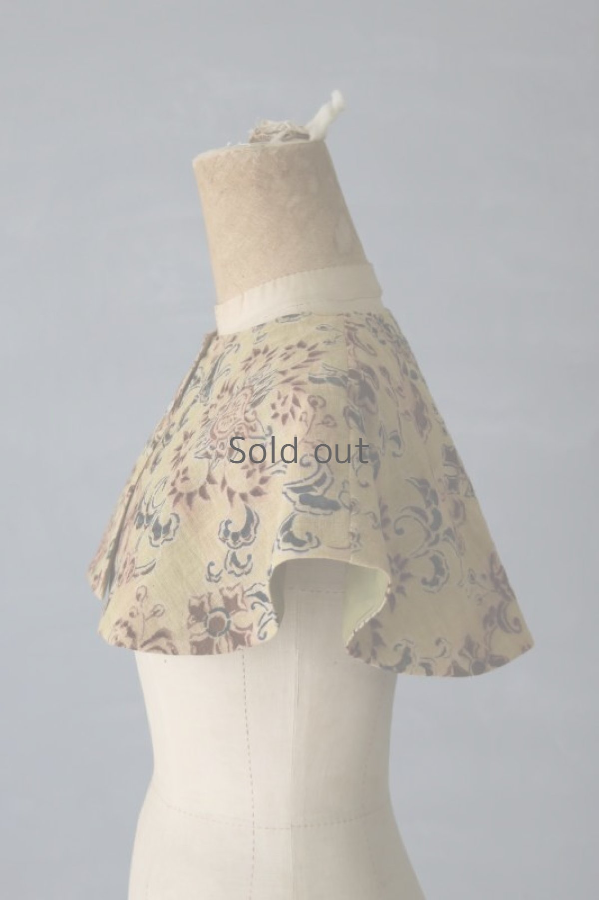 画像6: 【ササキチホ】ヴィンテージコットン　ショートケープ（黄/型染めオリエンタル） (6)