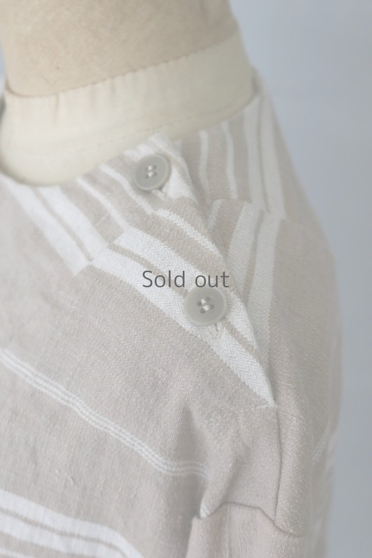 画像15: 【ササキチホ】アンティークリネン　プルオーバー　S丈　ワークシャツ（ティッキングファブリック/茶系） (15)