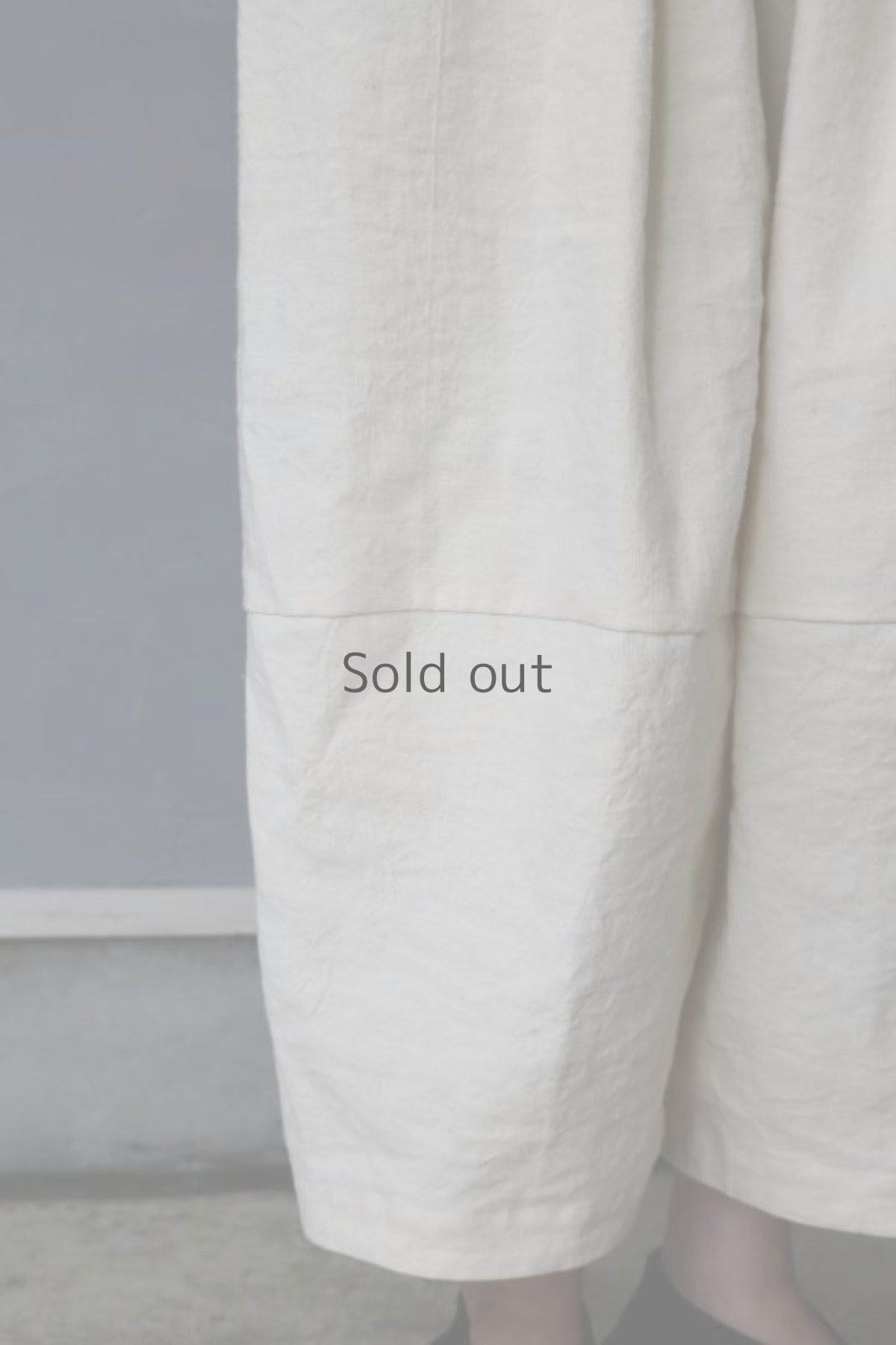 画像5: 【ササキチホ】ヴィンテージリネン　切り替えバレルパンツ（白） (5)