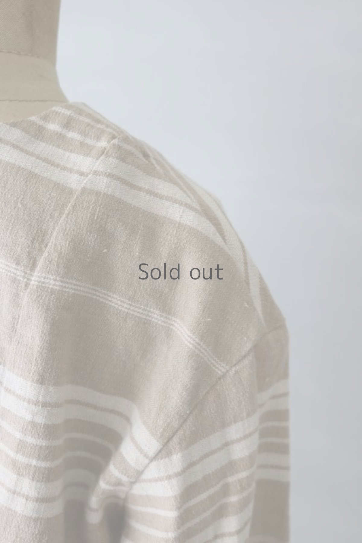 画像11: 【ササキチホ】アンティークリネン　プルオーバー　S丈　ワークシャツ（ティッキングファブリック/茶系） (11)