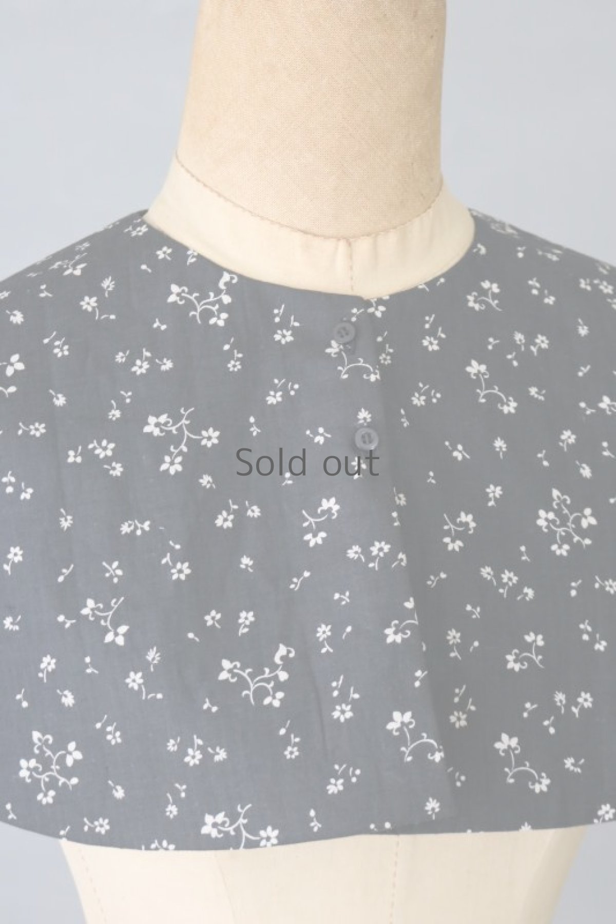 画像5: 【ササキチホ】アンティークコットン　ショートケープ（黒/白花） (5)