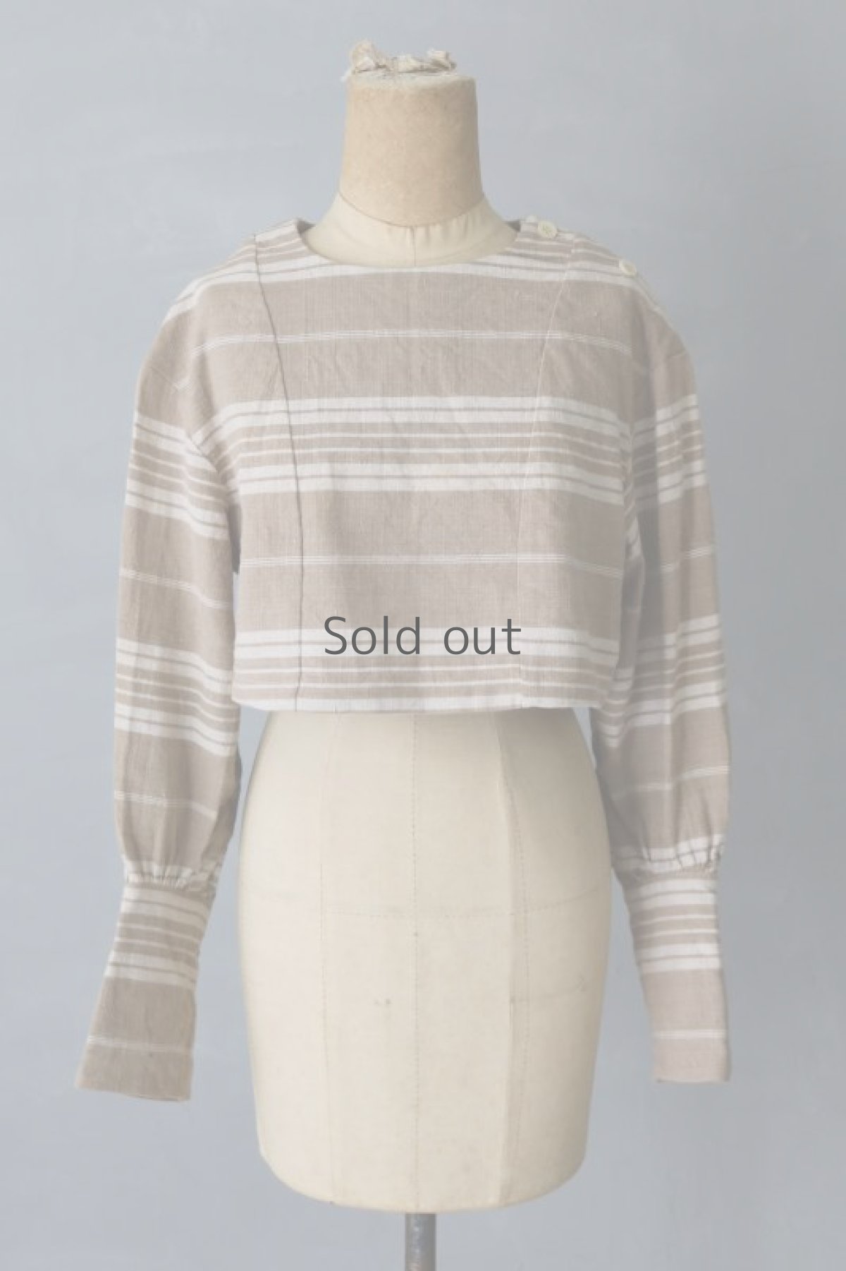 画像5: 【ササキチホ】アンティークリネン　プルオーバー　S丈　ワークシャツ（ティッキングファブリック/茶系） (5)