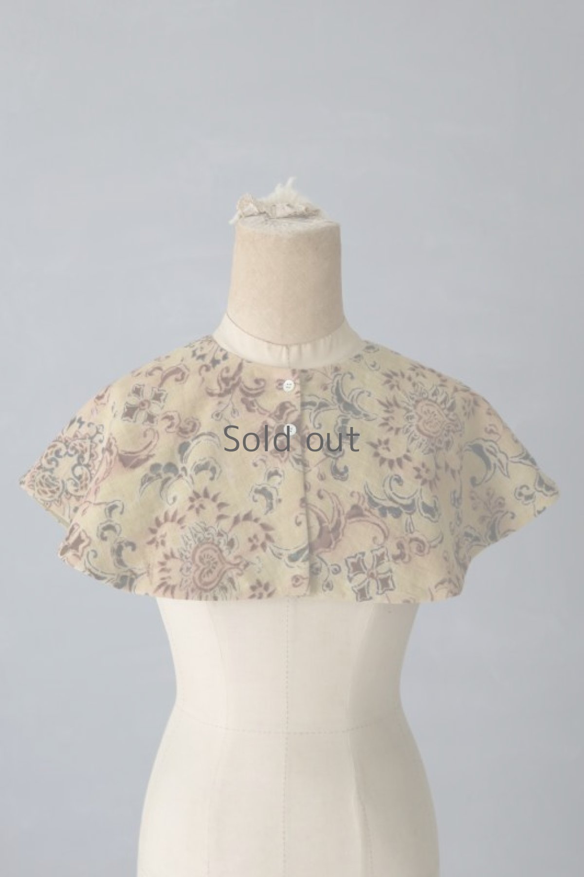 画像3: 【ササキチホ】ヴィンテージコットン　ショートケープ（黄/型染めオリエンタル） (3)