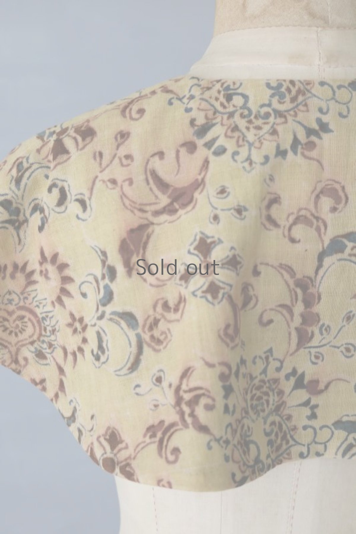 画像9: 【ササキチホ】ヴィンテージコットン　ショートケープ（黄/型染めオリエンタル） (9)