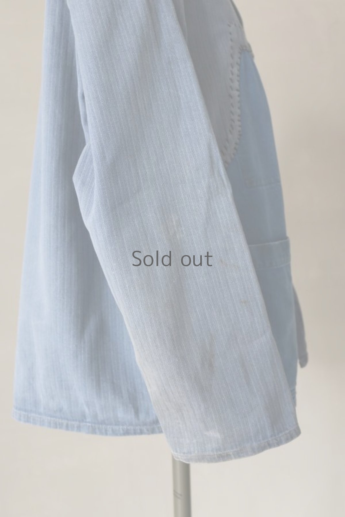 画像11: 【MITSUGU SASAKI】ビンテージリメイク　パッチワーク　HBTワークジャケット(ブルーと紺のパッチ) (11)