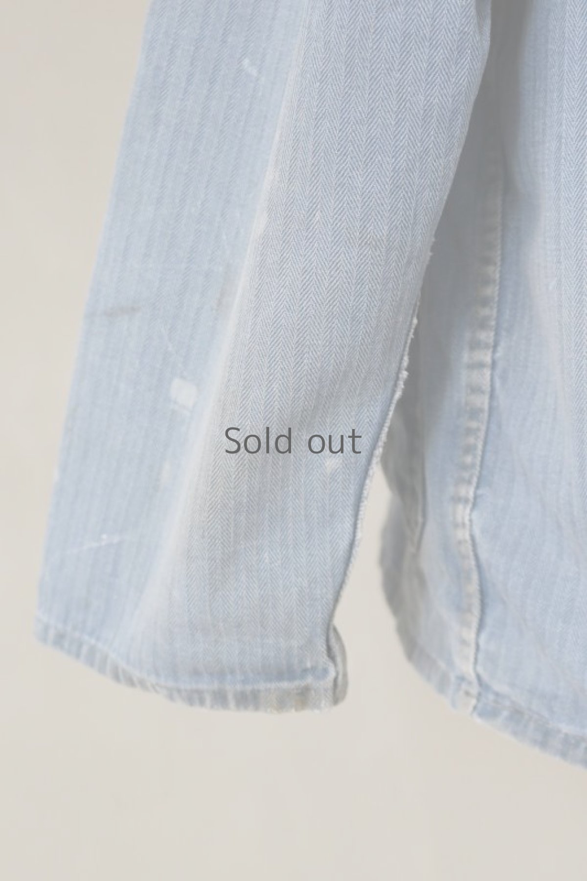 画像10: 【MITSUGU SASAKI】ビンテージリメイク　パッチワーク　HBTワークジャケット(ブルーと紺のパッチ) (10)