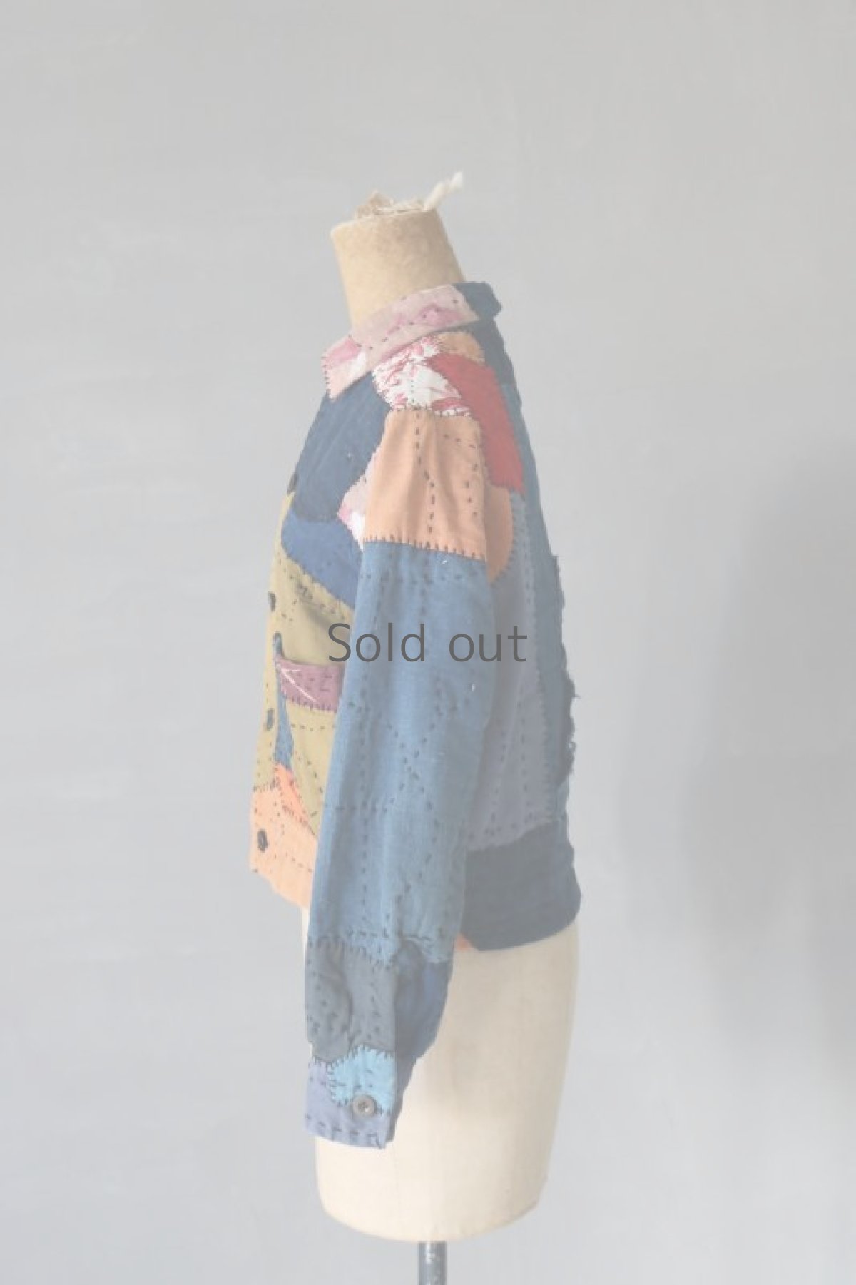 画像19: 【MITSUGU SASAKI】SUPER BORO BORO 花柄と朱色と藍染のブルゾン（製造年月2024年2月） (19)