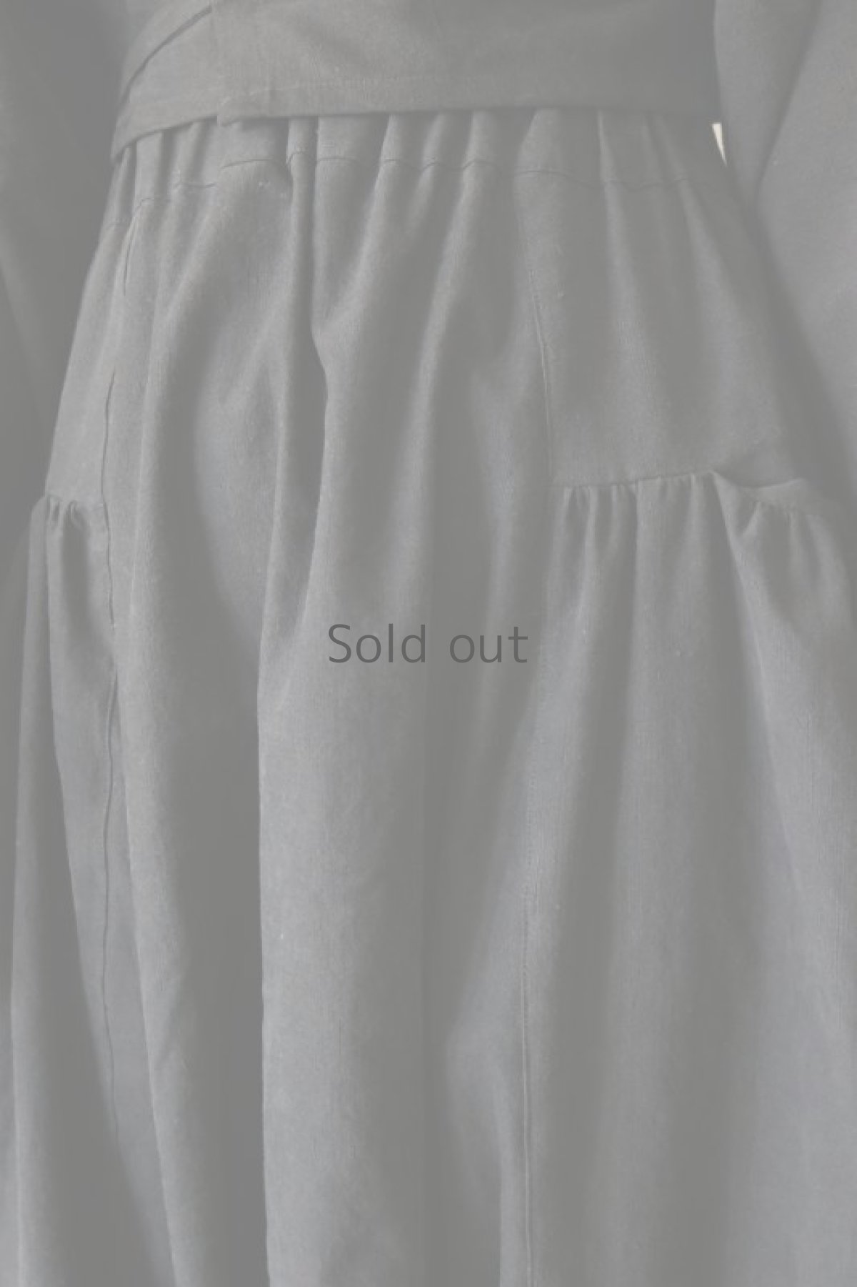 画像4: 【ササキチホ】ヴィンテージリネン　サイドポケットギャザー　サルエルパンツ（黒） (4)