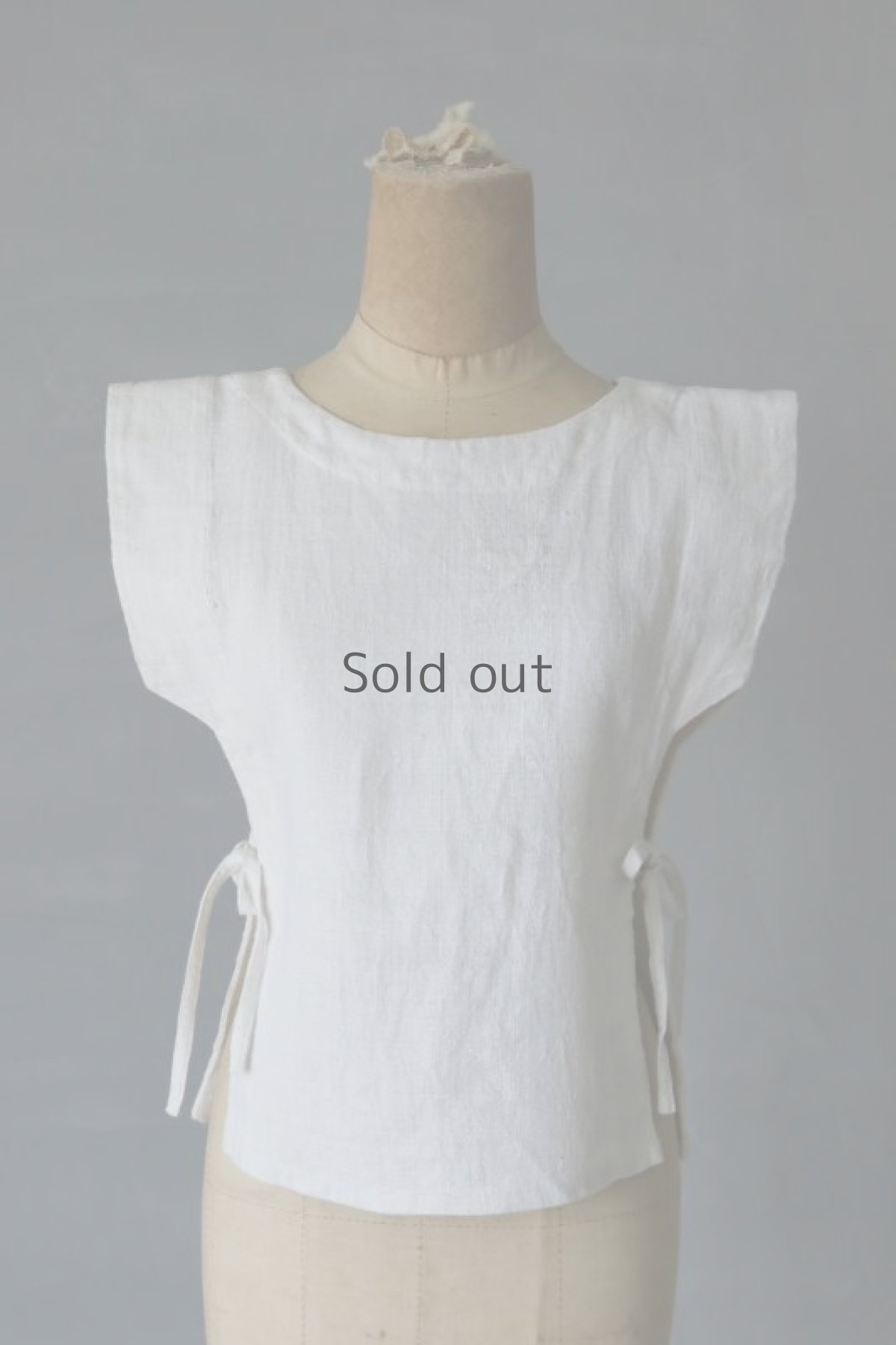 画像2: 【ササキチホ】アンティークリネン　T胴衣 / 白 (2)