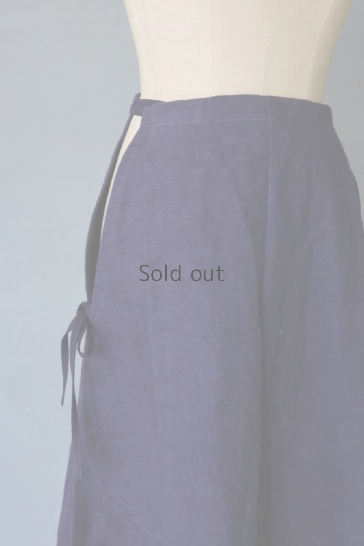 画像6: 【ササキチホ】アンティークコットン　エプロンスカート　脇リボン / type FM（紫） (6)