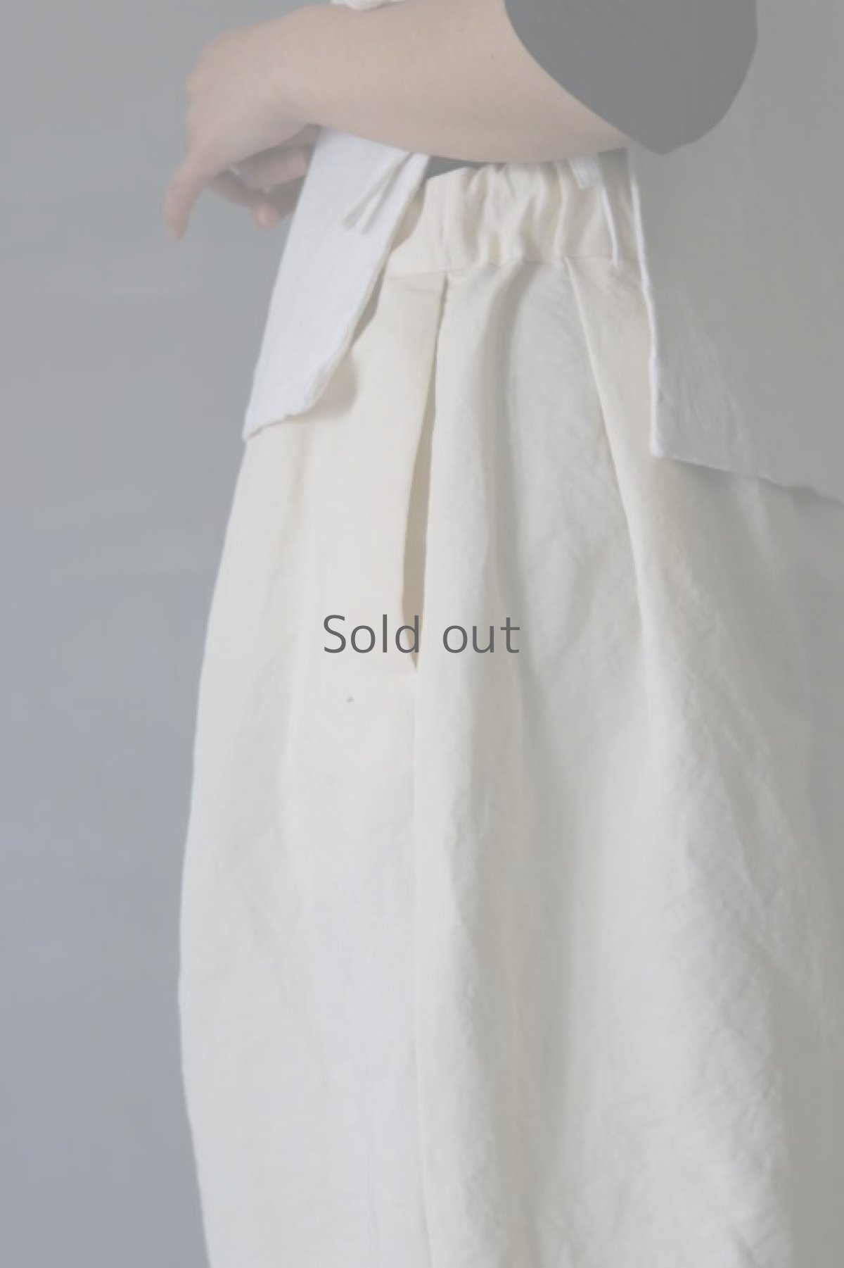 画像6: 【ササキチホ】切り替え　バレルパンツ/デッドストック　コットンリネン（生成り） (6)