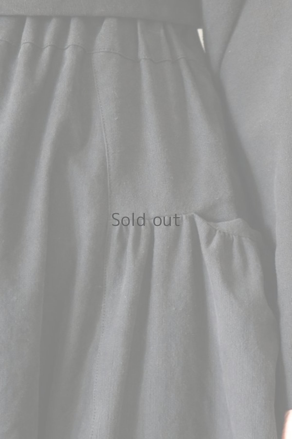 画像5: 【ササキチホ】ヴィンテージリネン　サイドポケットギャザー　サルエルパンツ（黒） (5)