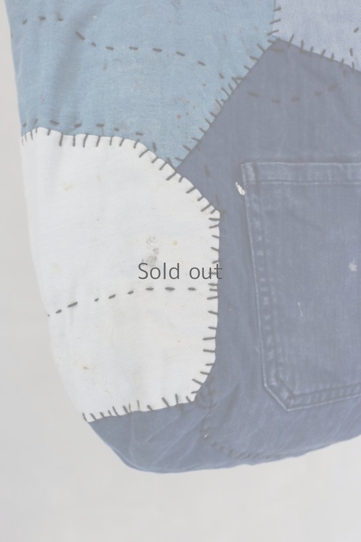 画像5: 【MITSUGU SASAKI】ビンテージリメイク　ユーロワークのパッチワーク　トートバッグ (5)