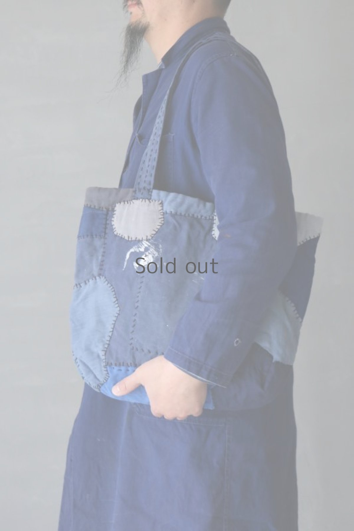 画像12: 【MITSUGU SASAKI】ビンテージリメイク　ユーロワークのパッチワーク　トートバッグ (12)