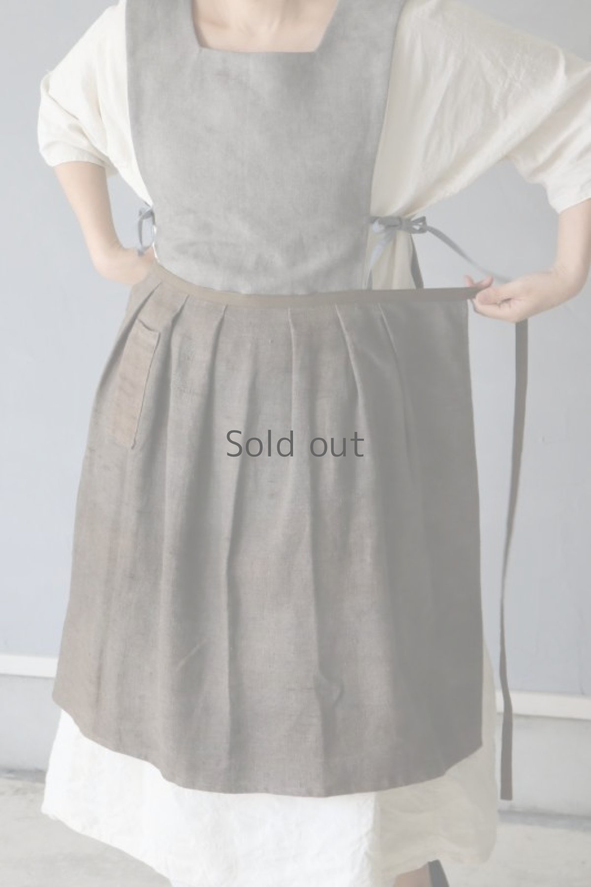 画像6: 【ササキチホ】アンティークネン　前掛け/柿渋染 (6)