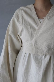 画像5: 【ササキチホ】アンティークリネン　短羽織　筒袖（白/紐付き） (5)