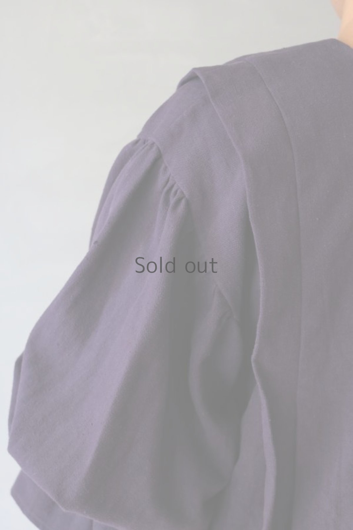 画像13: 【ササキチホ】ヴィンテージリネン　肩衣  ピエロ袖（葡萄色） (13)