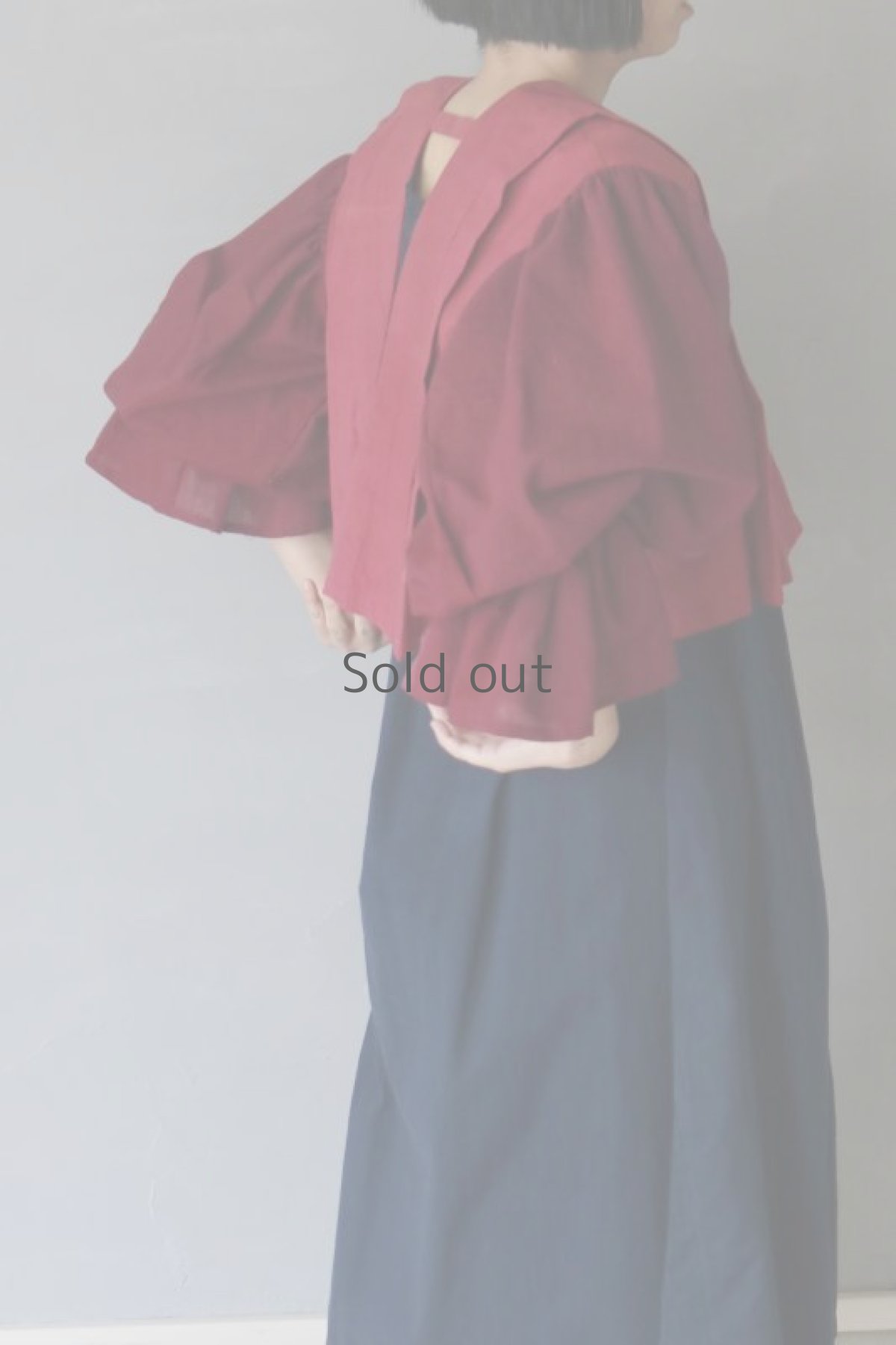 画像3: 【ササキチホ】古木綿　グラデーション　肩衣  ピエロ袖（紫ミックス） (3)