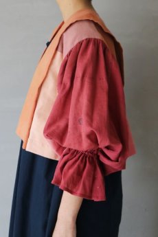 画像9: 【ササキチホ】古木綿　グラデーション　肩衣  ピエロ袖（オレンジ×ピンク） (9)