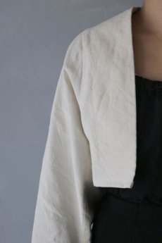 画像6: 【ササキチホ】アンティークリネン　短羽織　ロング袖（白） (6)