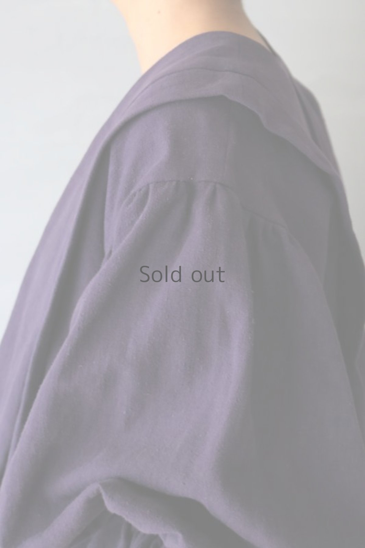 画像9: 【ササキチホ】ヴィンテージリネン　肩衣  ピエロ袖（葡萄色） (9)