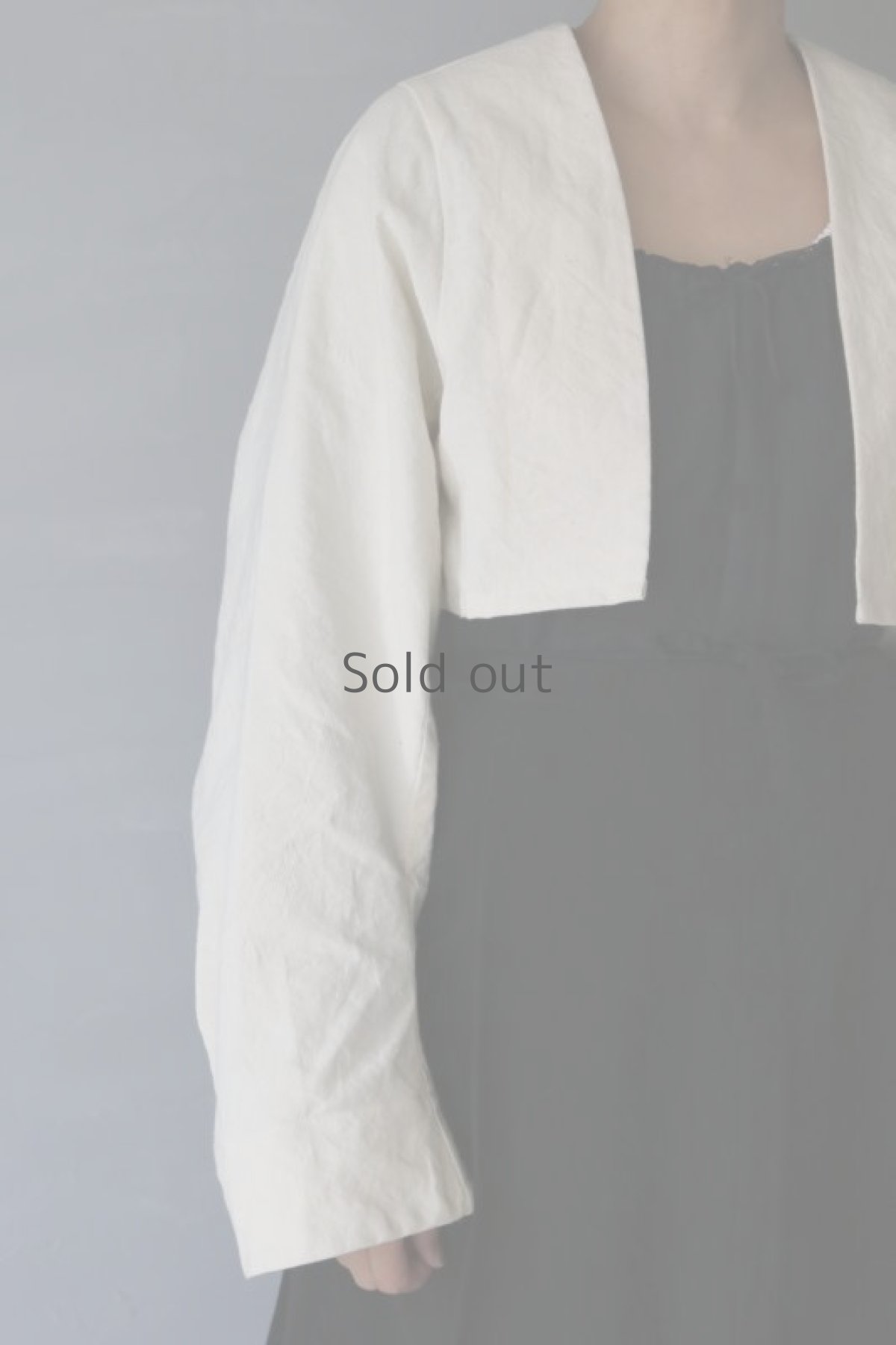 画像5: 【ササキチホ】アンティークリネン　短羽織　ロング袖（白） (5)