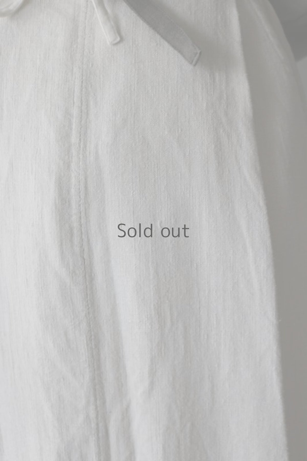 画像6: 【ササキチホ】アンティークリネン　エプロンスカート　脇リボン （白 /イニシャル刺繍 DL） (6)