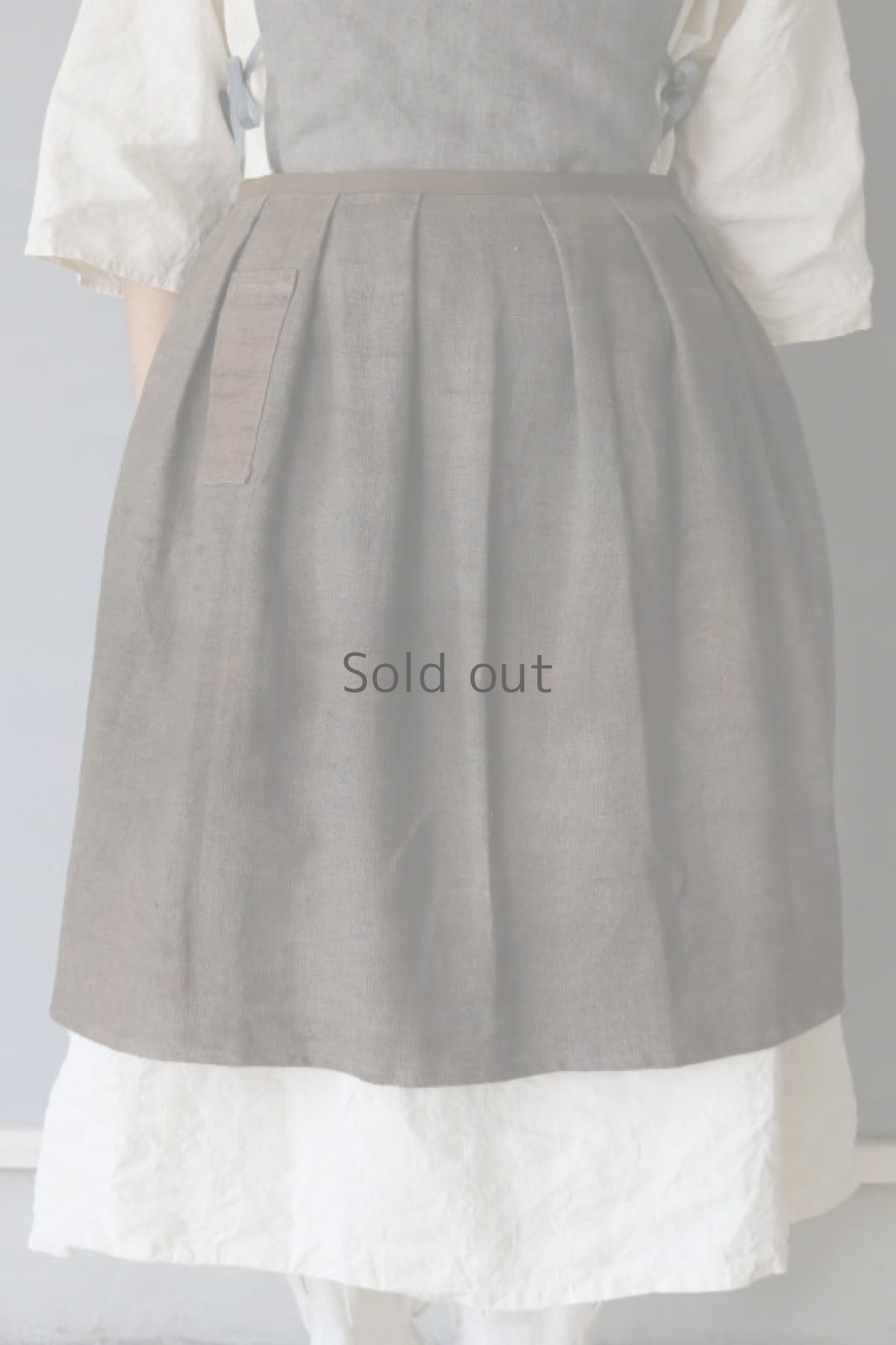 画像4: 【ササキチホ】アンティークネン　前掛け/柿渋染 (4)