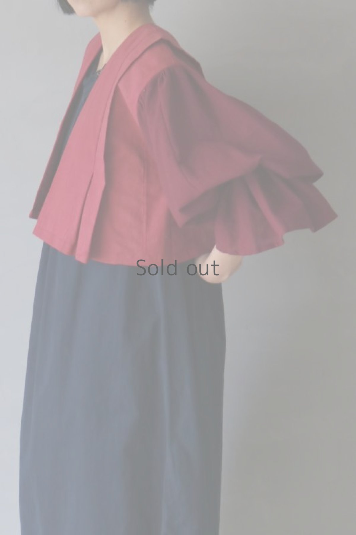 画像2: 【ササキチホ】古木綿　グラデーション　肩衣  ピエロ袖（紫ミックス） (2)