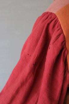 画像16: 【ササキチホ】古木綿　グラデーション　肩衣  ピエロ袖（オレンジ×ピンク） (16)