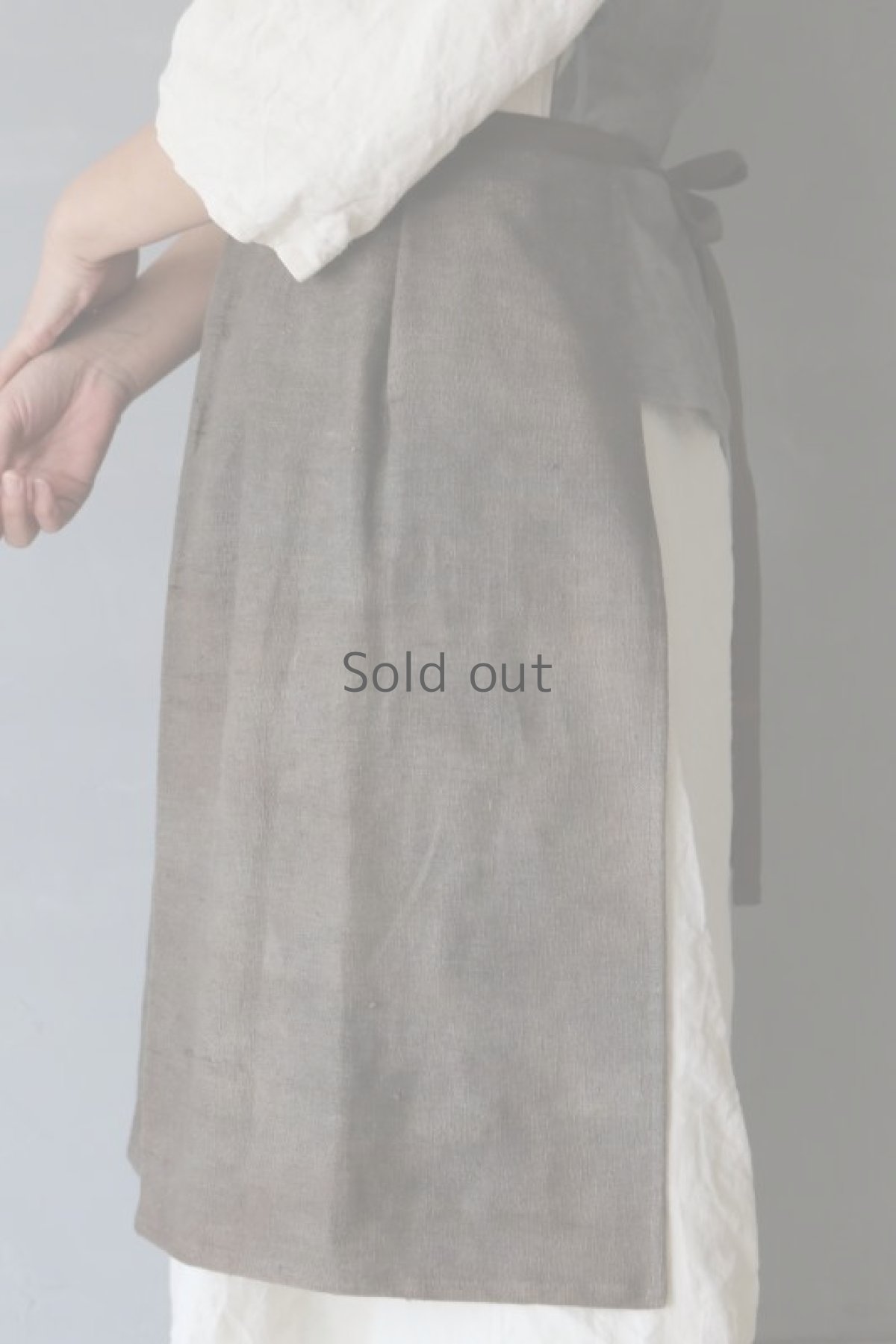 画像9: 【ササキチホ】アンティークネン　前掛け/柿渋染 (9)