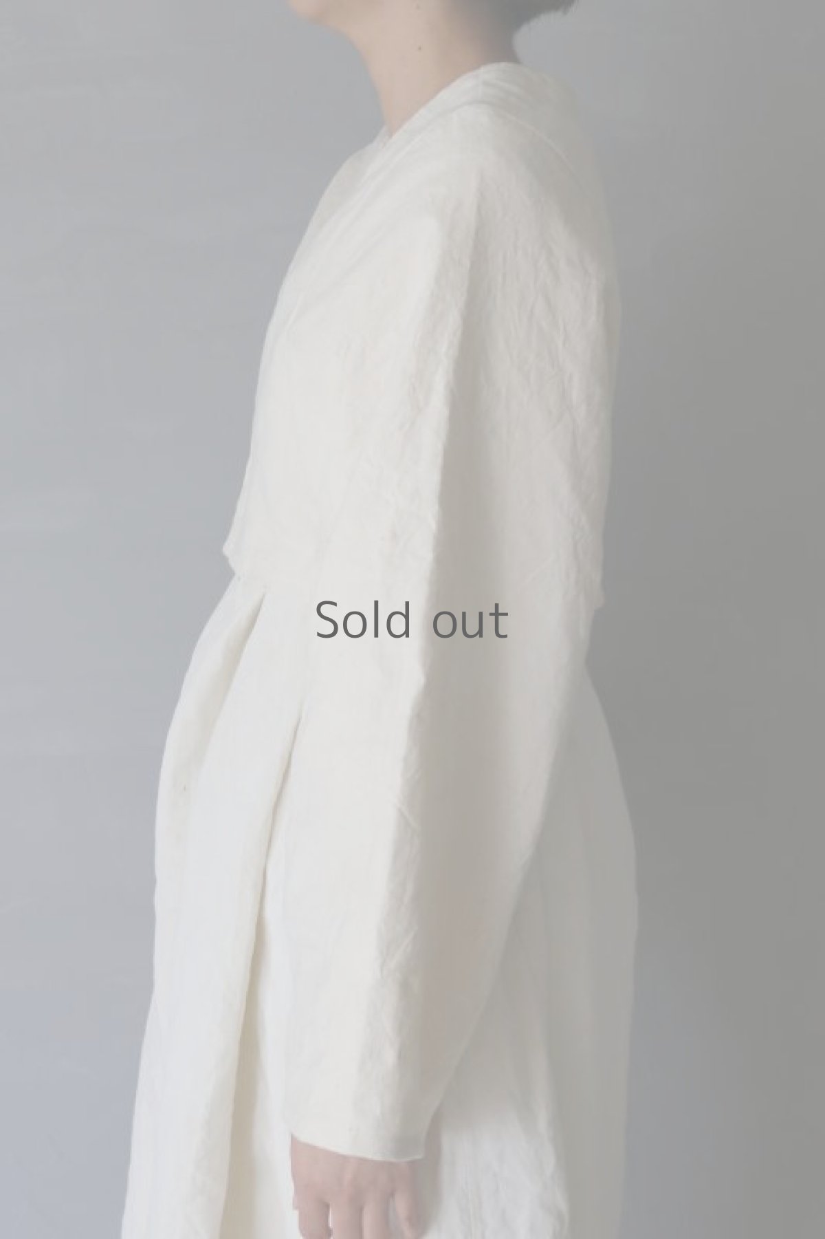 画像8: 【ササキチホ】アンティークリネン 短羽織 筒袖(白/紐付き) (8)