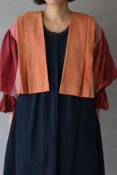 画像4: 【ササキチホ】古木綿　グラデーション　肩衣  ピエロ袖（オレンジ×ピンク） (4)