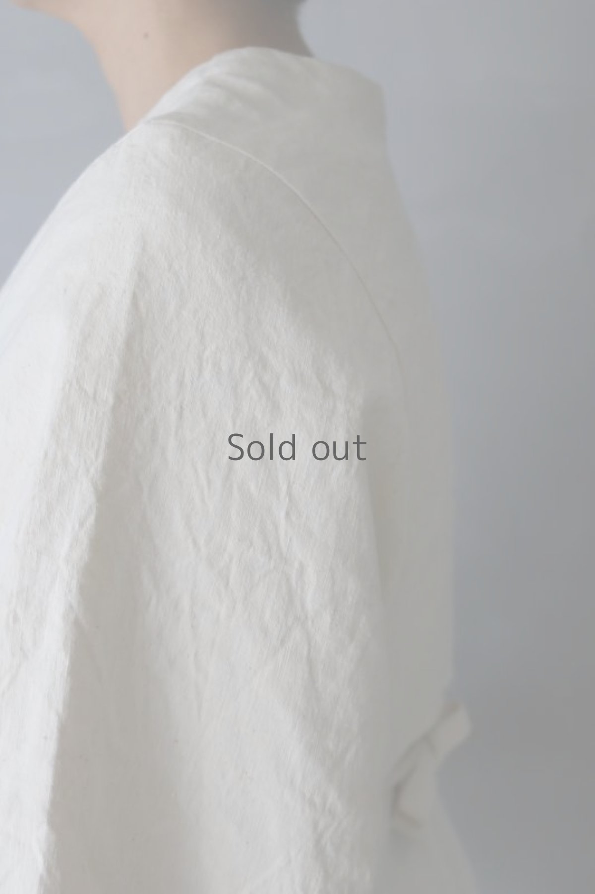 画像9: 【ササキチホ】アンティークリネン 短羽織 筒袖(白/紐付き) (9)