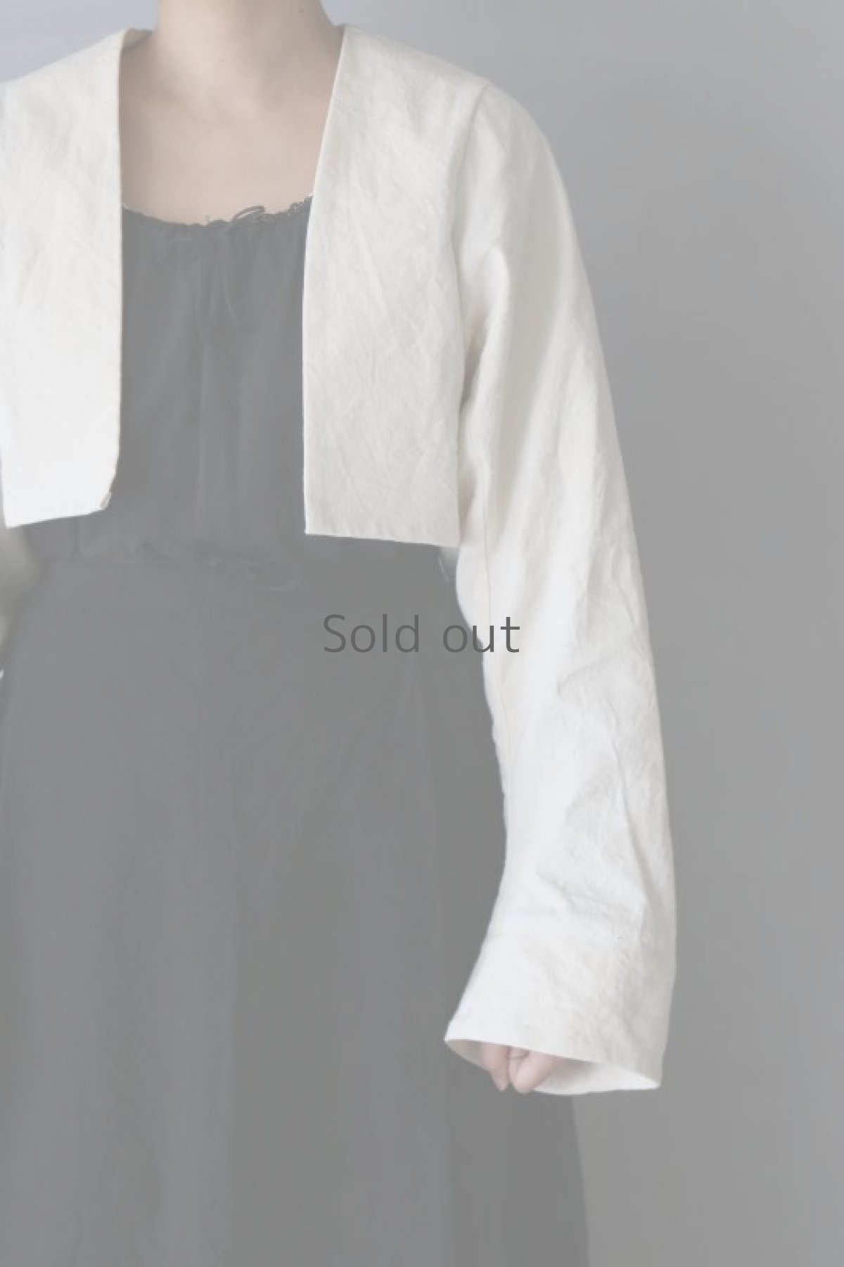 画像7: 【ササキチホ】アンティークリネン　短羽織　ロング袖（白） (7)
