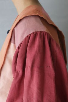画像10: 【ササキチホ】古木綿　グラデーション　肩衣  ピエロ袖（オレンジ×ピンク） (10)