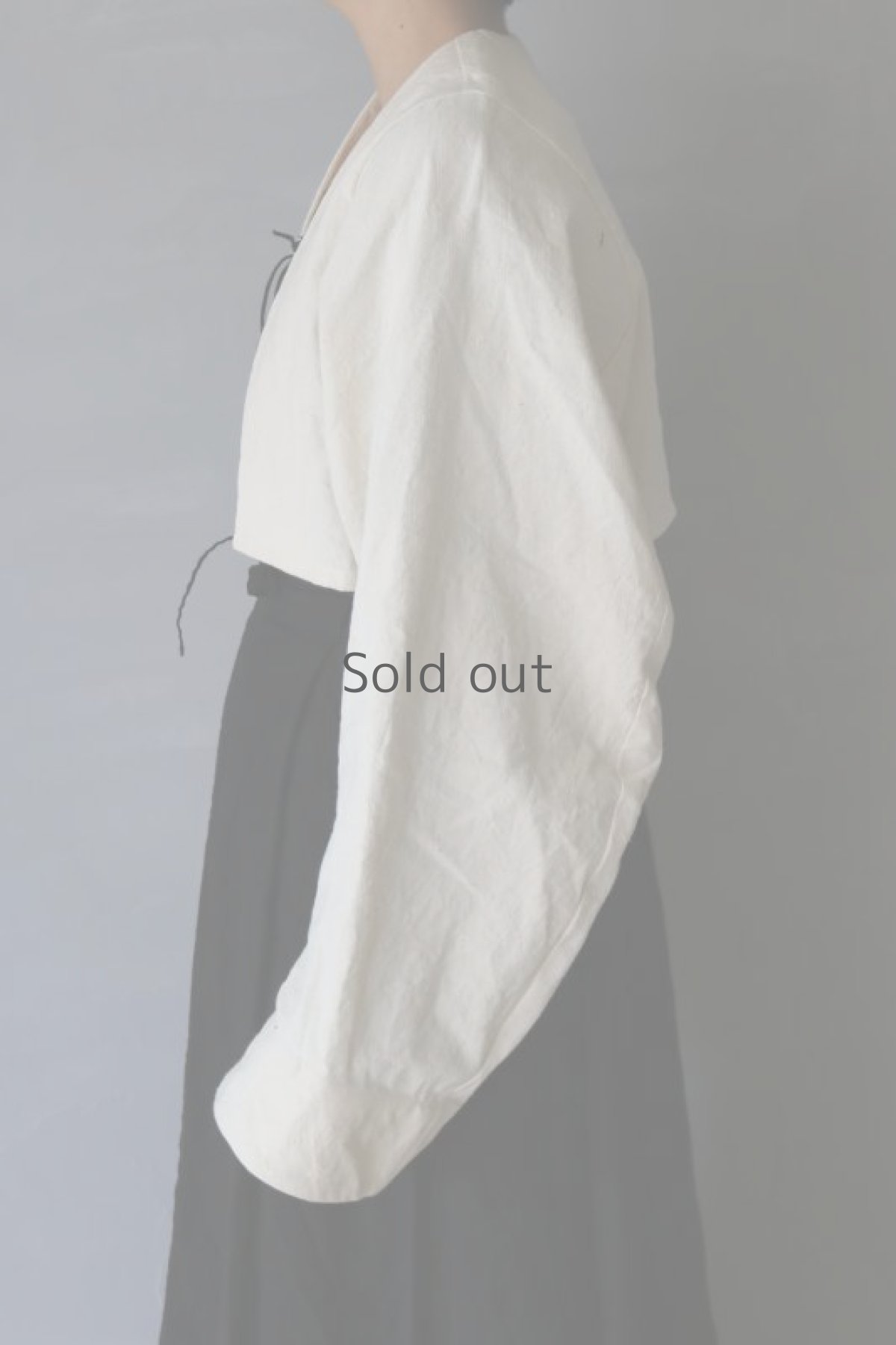 画像8: 【ササキチホ】アンティークリネン　短羽織　ロング袖（白） (8)
