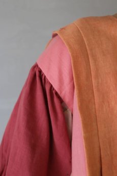 画像6: 【ササキチホ】古木綿　グラデーション　肩衣  ピエロ袖（オレンジ×ピンク） (6)