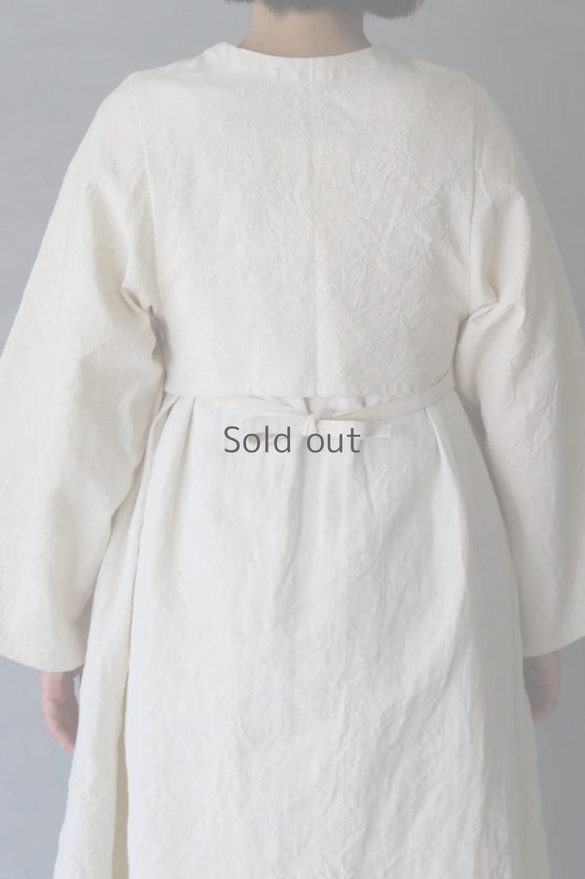 画像10: 【ササキチホ】アンティークリネン 短羽織 筒袖(白/紐付き) (10)